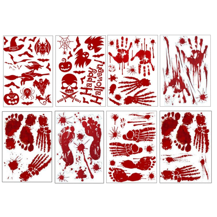 Halloween Decorations PVC Creative Blood-printed Wall Stickers Window Stickers, Size: 25*30cm, Random Style Delivery, 25x30cm 25x30cm