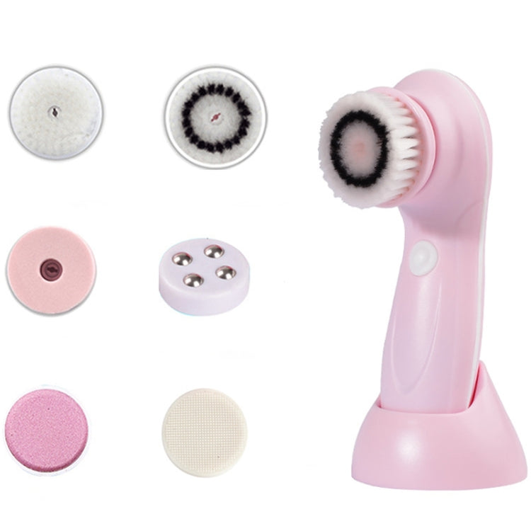 1.2W USB Charging Electronic Cleaning Face Beauty Instrument Pores Nose Blackhead Facial Cleansing Brush, 6 in 1 – Durable Build, Easy to Use 6 in 1 Pink