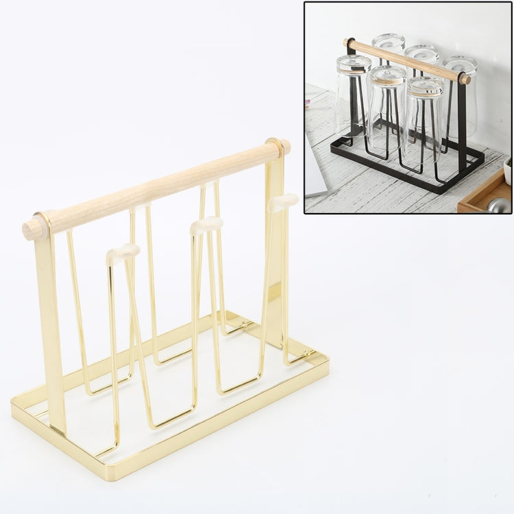 Iron Kitchen Cup Holder Drain Shelf – Durable Build, Easy to Use Gold