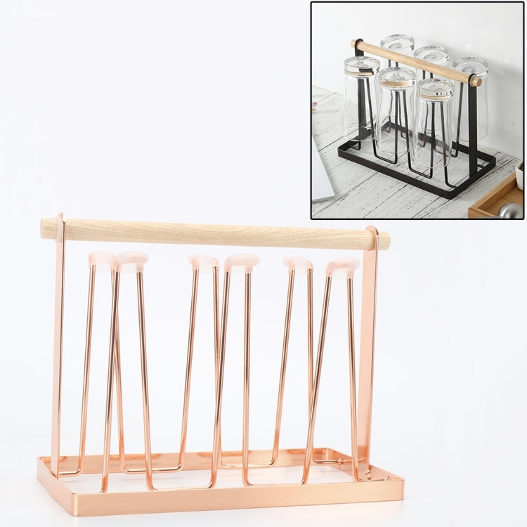 Iron Kitchen Cup Holder Drain Shelf – Durable Build, Easy to Use Rose Gold