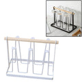 Iron Kitchen Cup Holder Drain Shelf White