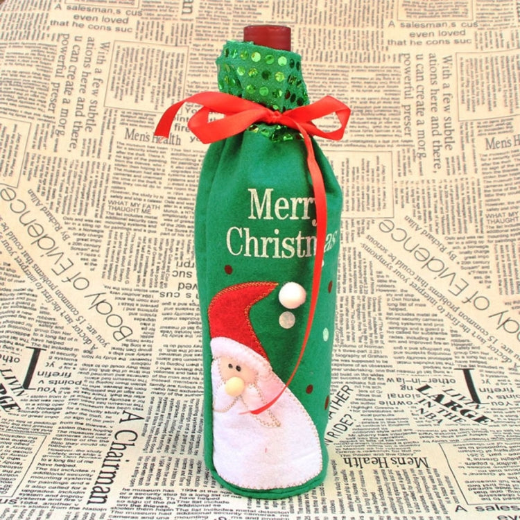 Merry Christmas Santa Claus Christmas Dinner Table Decoration Champagne Wine Bottle Bag, Santa Santa