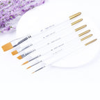 6 in 1 Artists Oil Painting Brush Set Nylon Hair Wood Handle Acrylic Watercolor Pointed Tip Drawing Pen, Pointed Tip Drawing Pen Pointed Tip Drawing Pen