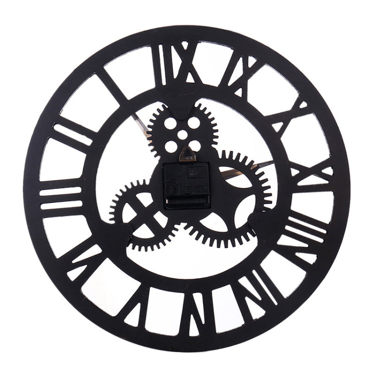 Retro Wooden Round Single-sided Gear Clock Rome Number Wall Clock, Diameter: 70cm, Rome Number 70cm, Rome Number 70cm