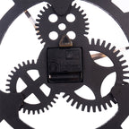 Retro Wooden Round Single-sided Gear Clock Number Wall Clock, Diameter: 58cm, Number 58, Number 58cm