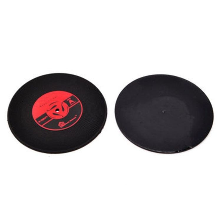 4 PCS Retro Black Vinyl CD Record Drink Coasters Home Table Cup Mat Decor Coffee Drink Placemat Tableware Spinning, Diameter: 10cm, Random Color Delivery, 4 PCS Cup Mat