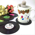 6 PCS/Set Retro Black Vinyl CD Record Drink Coasters Home Table Cup Mat Decor Coffee Drink Placemat Tableware Spinning, Diameter: 10.7cm, 6 PCS Cup Mat 6 PCS Cup Mat