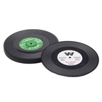 6 PCS/Set Retro Black Vinyl CD Record Drink Coasters Home Table Cup Mat Decor Coffee Drink Placemat Tableware Spinning, Diameter: 10.7cm, 6 PCS Cup Mat