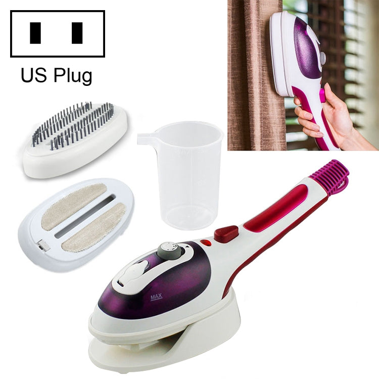 Multifunction Household Handheld Steamer Travel Portable Hand - Held Steam Hanging Hot Machine Ceramic Bottom with Flannelette Brush & Hair Brush & Measuring Cup,US Plug, US Plug Purple US Plug Purple Purple
