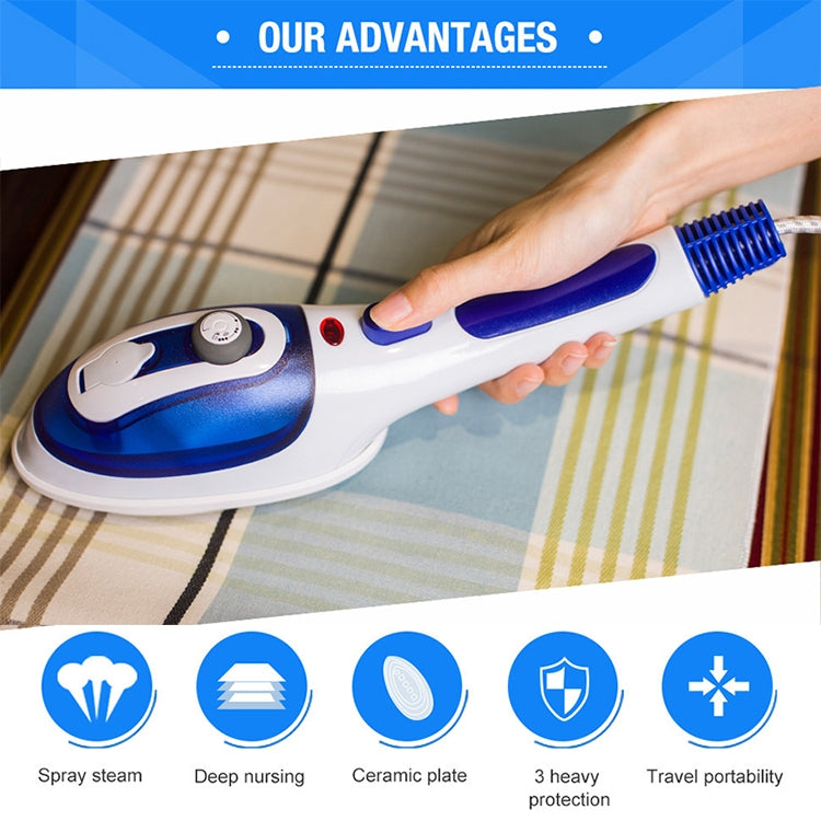 Multifunction Household Handheld Steamer Travel Portable Hand - Held Steam Hanging Hot Machine Ceramic Bottom with Flannelette Brush & Hair Brush & Measuring Cup,EU Plug, EU Plug Purple, EU Plug Blue – Waterproof