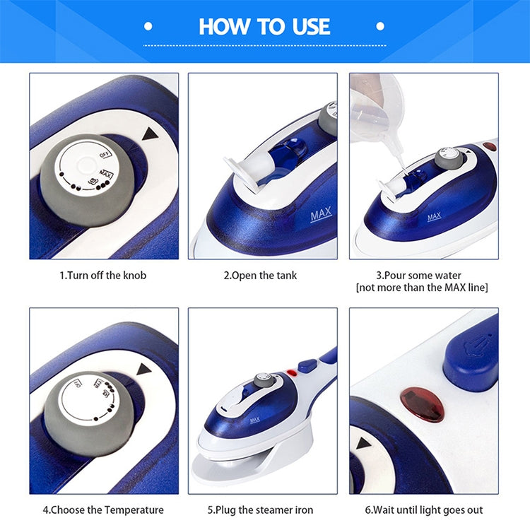 Multifunction Household Handheld Steamer Travel Portable Hand - Held Steam Hanging Hot Machine Ceramic Bottom with Flannelette Brush & Hair Brush & Measuring Cup,EU Plug, EU Plug Purple, EU Plug Blue – Waterproof