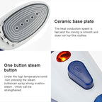 Multifunction Household Handheld Steamer Travel Portable Hand - Held Steam Hanging Hot Machine Ceramic Bottom with Flannelette Brush & Hair Brush & Measuring Cup,EU Plug, EU Plug Purple, EU Plug Blue – Waterproof