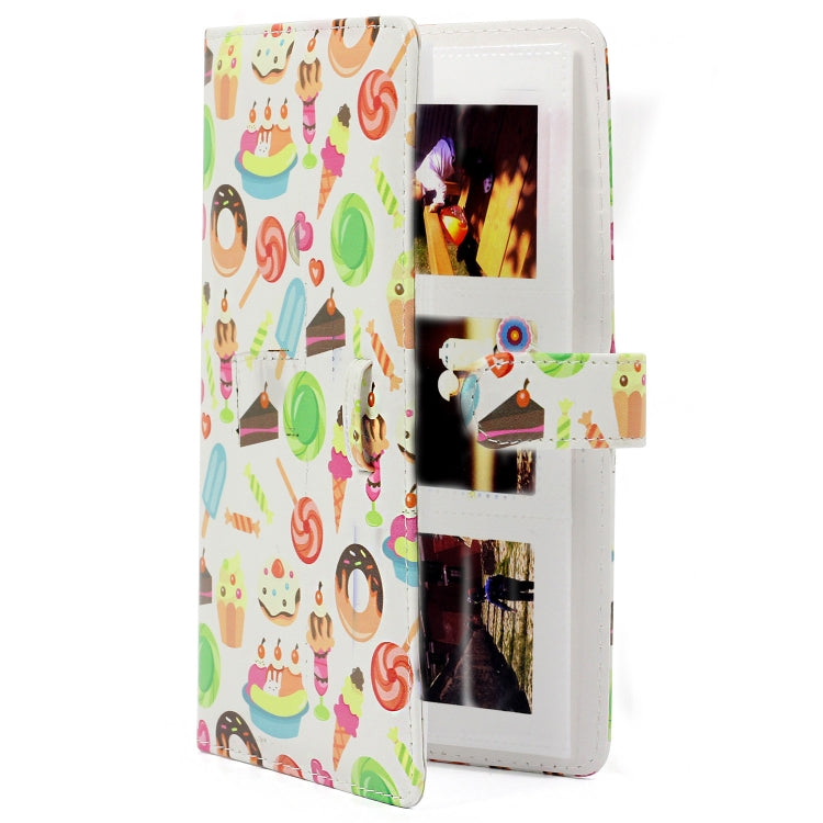 Dessert Pattern 3 inch DIY PU Mini Creativity Insert Type 32 Pages Exquisite Photo Album for Polaroid, Dessert Dessert