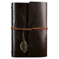 Creative Retro Autumn Leaves Pattern Loose-leaf Travel Diary Notebook, Size: L, L L Coffee