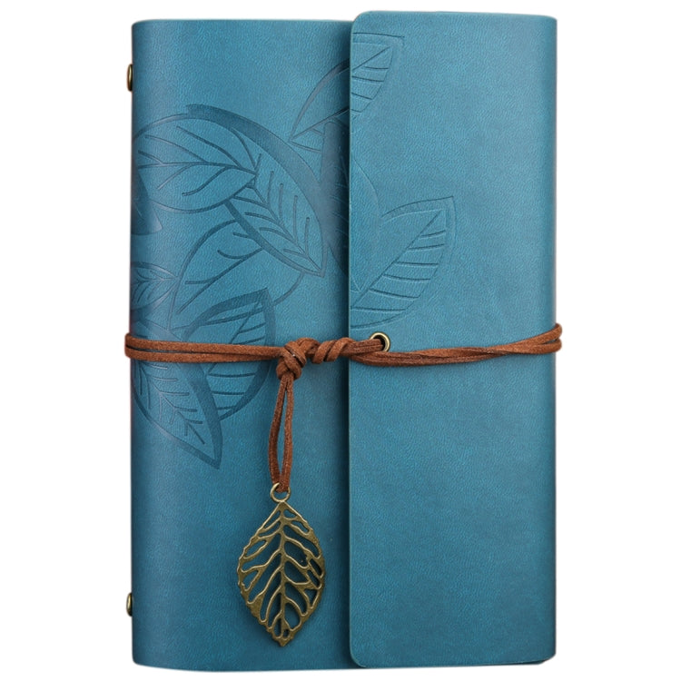 Creative Retro Autumn Leaves Pattern Loose-leaf Travel Diary Notebook, Size: M, M M Blue