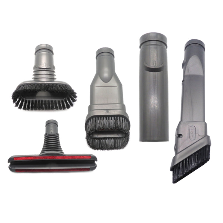 XD974 5 in 1 Round Brush + 2 x Stiff Brush + Bed Brush + Connector for Dyson Vacuum Cleaner Parts Kits, XD974