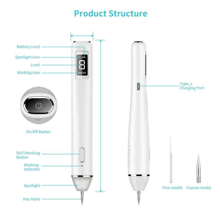Xpreen XPRE061 Professional Dark Spot Remover Freckle Tattoo Chargeable Wart Mole Remover, with LED Screen and Spotlight – TPU
