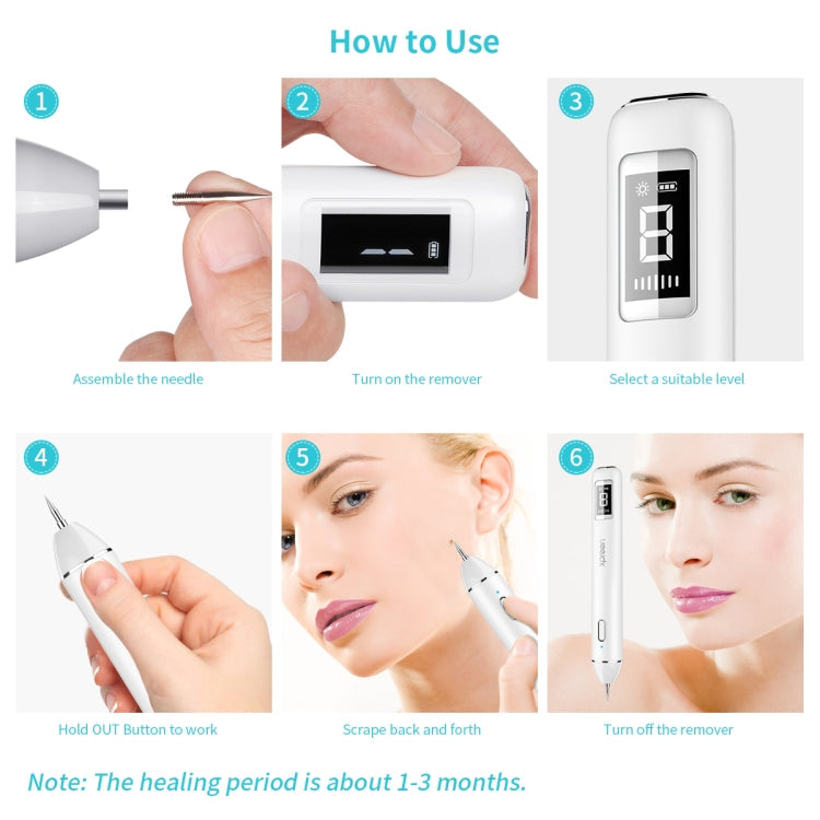 Xpreen XPRE061 Professional Dark Spot Remover Freckle Tattoo Chargeable Wart Mole Remover, with LED Screen and Spotlight – TPU