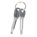 Outdoor Portable 2 in 1 Slotted + Cross Screwdriver Set Tool with Keyring, 2 in 1 (Silver) 2 in 1 (Silver) Silver