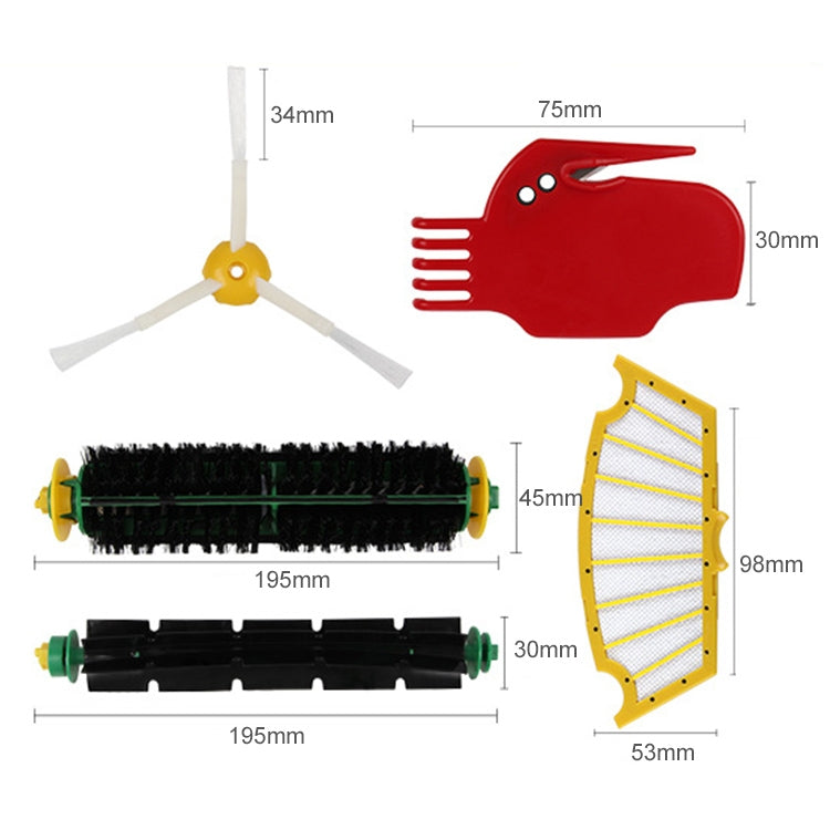 Sweeping Robot Accessories Side Brush Filter Roller Brush for iRobot 500 Series – Durable Build, Easy to Use