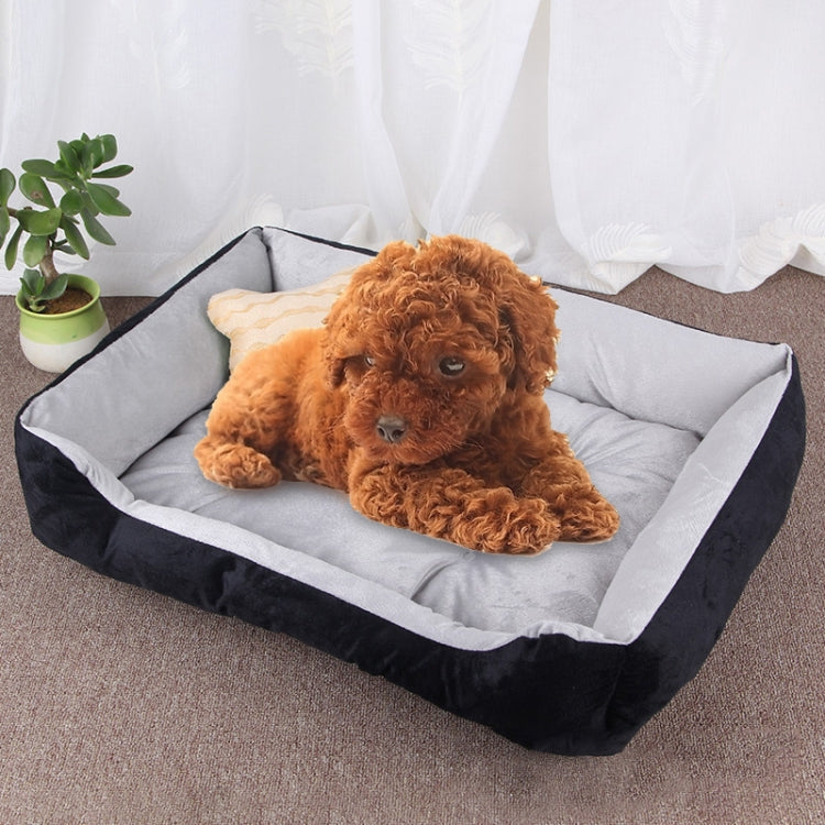 Dog Bone Pattern Big Soft Warm Kennel Pet Dog Cat Mat Blanket, Size: XS, 50×40×15cm, Size: XS – Wear-resistant Size: XS Black Grey