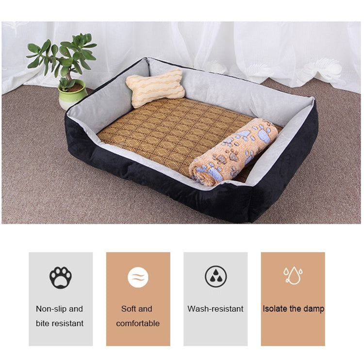 Dog Bone Pattern Big Soft Warm Kennel Pet Dog Cat Mat Blanket, Size: XS, 50×40×15cm, Size: XS – Wear-resistant