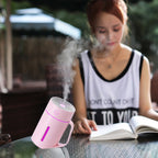 ML-S2 Water Cup Shape Intelligent Mute LED Night Light Atomized Humidifier Air humidification Machine Pink