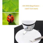 DMS-MDS800 40X-1600X Magnifier 2.0MP Image Sensor USB Digital Microscope with 8 LEDs & Professional Stand, 40X-1600X