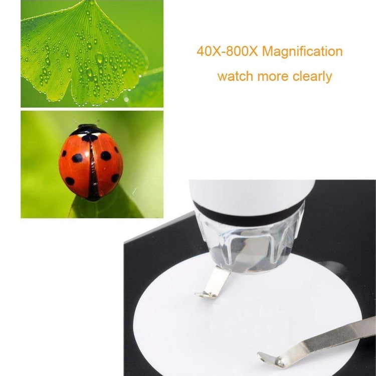DMS-MDS800 40X-1600X Magnifier 2.0MP Image Sensor USB Digital Microscope with 8 LEDs & Professional Stand, 40X-1600X