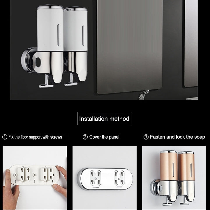 Hotel Shower Manual Dispenser Wall Mounted Washing Liquid Shampoo Soap Bottle, Capacity: 500ml, 500ml/Silver, 500ml/White, 500ml/Dark Red, 500ml/Green, 500ml/Gold, 500ml/Blue, 500ml/Purple – Aluminum Alloy