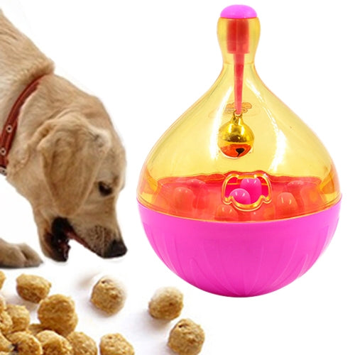 Pets Tumbler Leakage Food Ball Dog Training Exercise Fun Bowl Toys, Size: 14*9.5cm Pink
