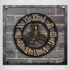 Originality American Industrial Style Wood Vintage Old Gear Wall Clock, Diameter: 50cm, Rome Number 50cm, Rome Number 50cm Rome Number 50cm Gold