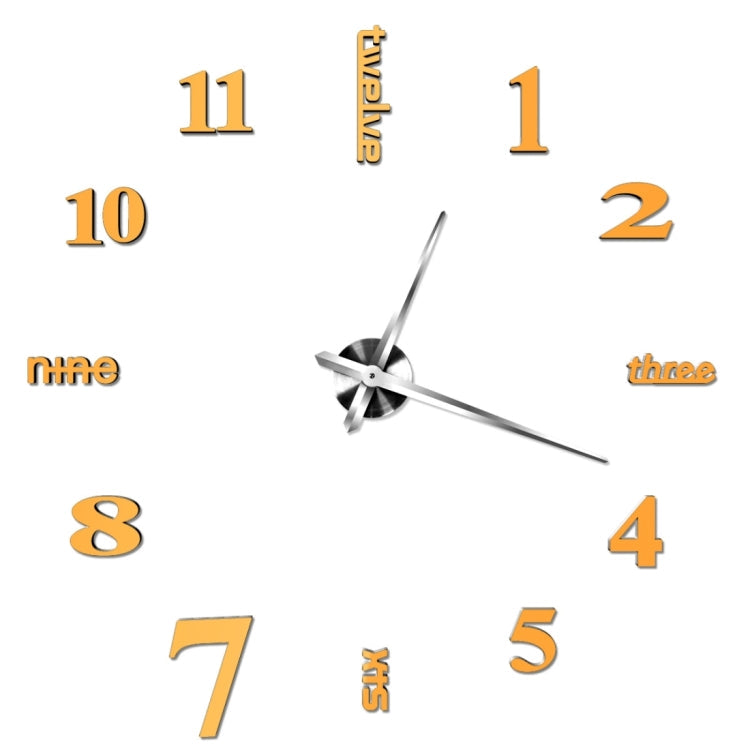 Creative 3D Mirror DIY Wall Sticker Clock, Size: 120*120cm, Size: 120*120cm(Yellow), Size: 120*120cm(Black), Size: 120*120cm(White)