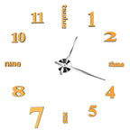 Creative 3D Mirror DIY Wall Sticker Clock, Size: 120*120cm, Size: 120*120cm(Yellow), Size: 120*120cm(Black), Size: 120*120cm(White)