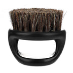 Men Ring Design Portable Boar Brush Black ABS Haircut Cleaning Shaving Brush Black