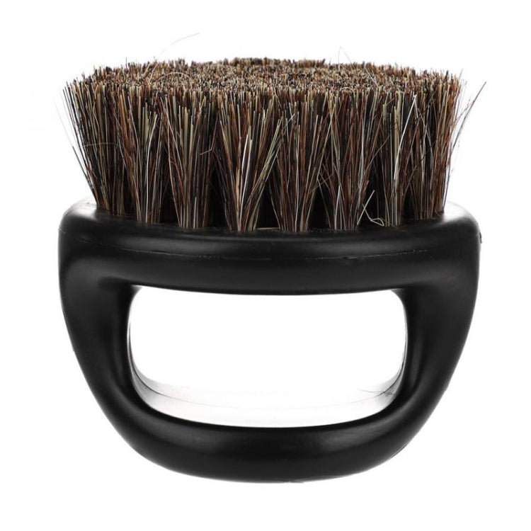 Men Ring Design Portable Boar Brush Black ABS Haircut Cleaning Shaving Brush Black