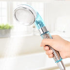 PC Negative Ions Shower Head, Size: Small, Interface: 2cm, Size: Small(Blue), Size: Small(Transparent) Size: Small(Blue) Blue