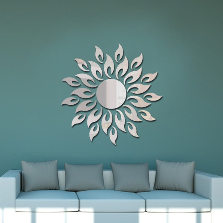 Sunflower Mirror Wall Sticker Bedroom Living Room Decoration Wall Stickers, Sunflower Black, Sunflower Glod, Sunflower Silver – Durable Build, Easy to Use Sunflower Silver Silver