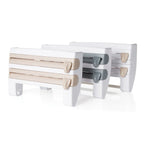 Kitchen Wall Mounted Cling Film Holder Wrap Storage Rack Hanger Rack Cutting Device, Size: 39 x 10 x 24cm, Grey