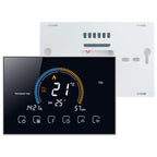 BHT-8000-GCLW Controlling Water/Gas Boiler Heating Energy-saving and Environmentally-friendly Smart Home Negative Display LCD Screen Round Room Thermostat with WiFi, with WiFi Black, with WiFi White