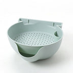 Kitchen Double Layer Fruit Bowl Washing Basket Lazy Bracket Snack Nuts Bowl
