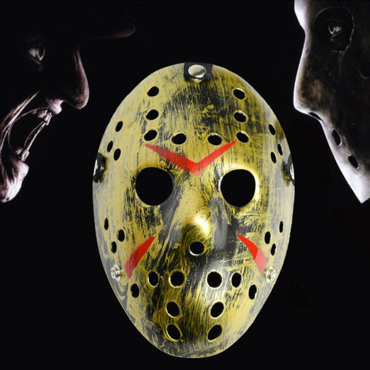 Halloween Party Cool Thicken Jason Mask, Silver, Fluorescent Green, Gold, Red + White – Durable Build, Easy to Use Gold Gold