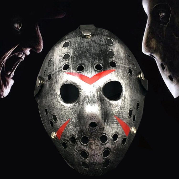 Halloween Party Cool Thicken Jason Mask, Silver, Fluorescent Green, Gold, Red + White Silver Silver
