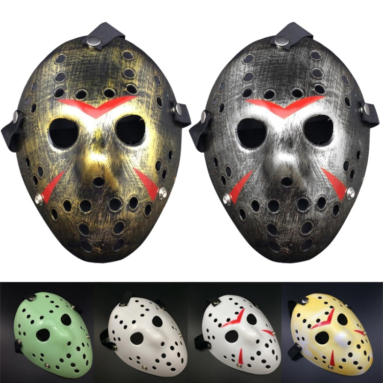 Halloween Party Cool Thicken Jason Mask, Silver, Fluorescent Green, Gold, Red + White
