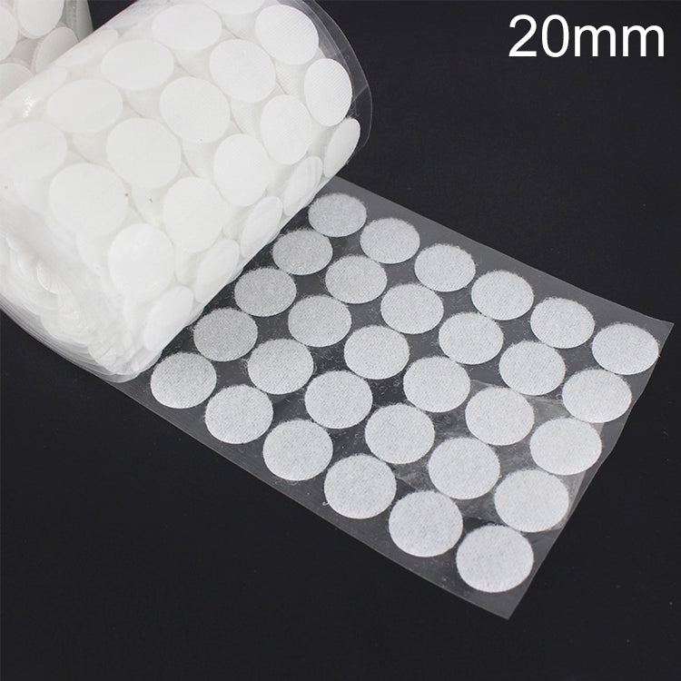 1000 PCS 20mm Round Nylon Adhesive Hook and Loop Fastener, 20mm (Black), 20mm (White) – Durable Build, Easy to Use 20mm (White) White