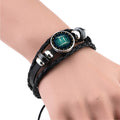 European and American Hand-knitted Beaded Retro DIY Bracelet Constellation Leather Punk Fashion Bracelet, Gemini, Taurus, Aquarius, Sagittarius, Pisces, Cancer, Aries, Scorpion, Capricorn, Virgo, Leo, Libra Gemini HC9111D