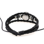 European and American Hand-knitted Beaded Retro DIY Bracelet Constellation Leather Punk Fashion Bracelet, Gemini, Taurus, Aquarius, Sagittarius, Pisces, Cancer, Aries, Scorpion, Capricorn, Virgo, Leo, Libra