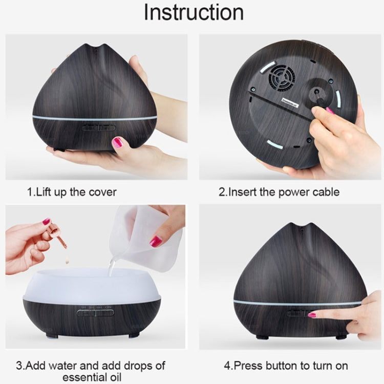Peach Shape Wood Grain Remote Control Ultrasonic Humidifier Aromatherapy Machine Automatic Alcohol Sprayer with LED Lights, Capacity: 400mL, AU Plug (Light Wood Color), Peach Shape Light Wood Color, Diamond Dark Wood Color, Diamond Light Wood Color......
