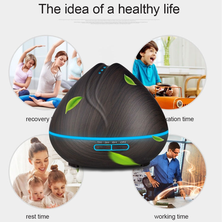 Peach Shape Wood Grain Remote Control Ultrasonic Humidifier Aromatherapy Machine Automatic Alcohol Sprayer with LED Lights, Capacity: 400mL, AU Plug (Light Wood Color), Peach Shape Light Wood Color, Diamond Dark Wood Color, Diamond Light Wood Color......