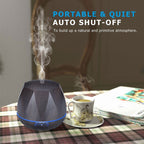Peach Shape Wood Grain Remote Control Ultrasonic Humidifier Aromatherapy Machine Automatic Alcohol Sprayer with LED Lights, Capacity: 400mL, EU Plug (Dark Wood Color), Diamond Dark Wood Color, Diamond Light Wood Color, Peach Shape Dark Wood Color